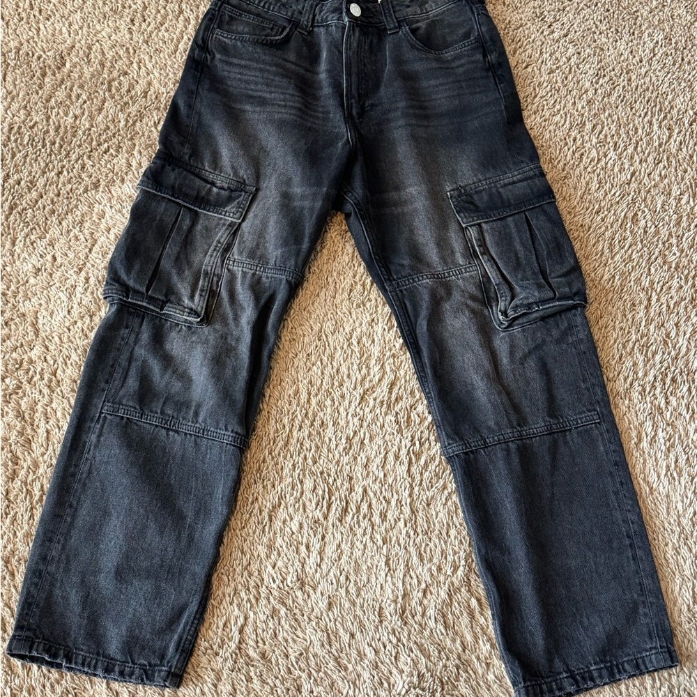 Black Cargo Jeans